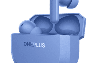 OnePlus Nord Buds 3r wireless earbuds with charging case in Ash Black and Aura Blue color